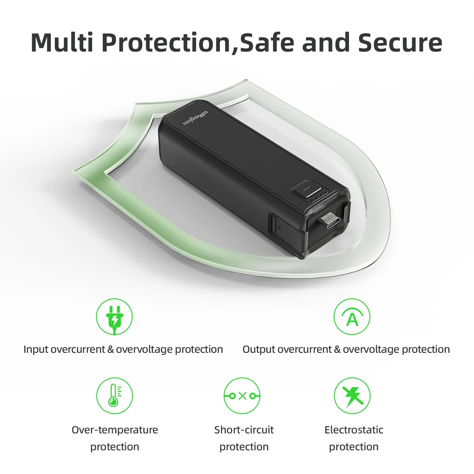 aMagisn Portable Battery Handle for DJI Pocket 3/4/4P - 4500mAh Power Bank Charger