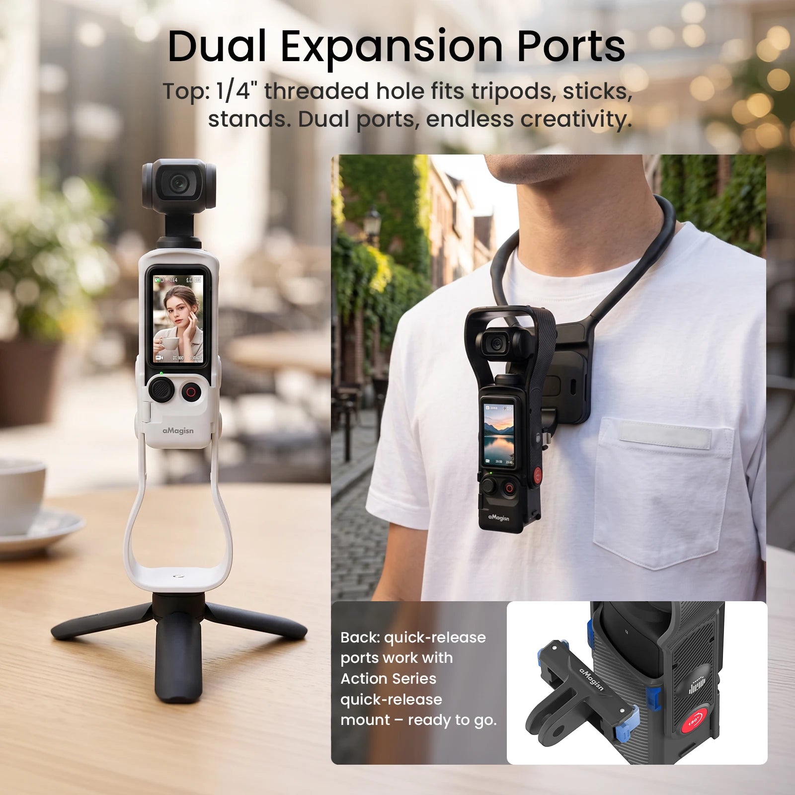 aMagisn Quick-Shoot Protective Case for DJI Osmo Pocket 4/3 - Magnetic Snap-On