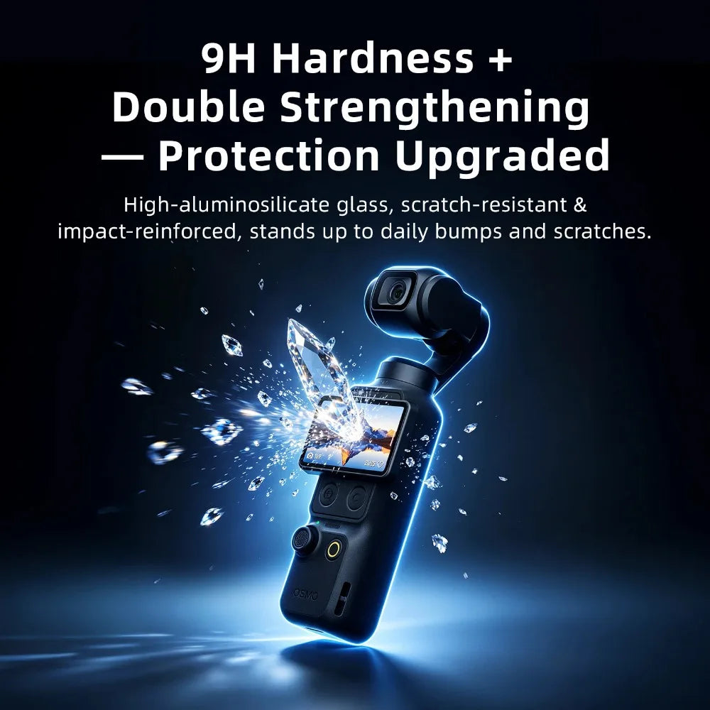 aMagisn AR Ultra-Clear Premium Tempered Glass For DJI Osmo Pocket 4 / 3  ,Screen & Lens Protector Anti-Glare Camera Accessories