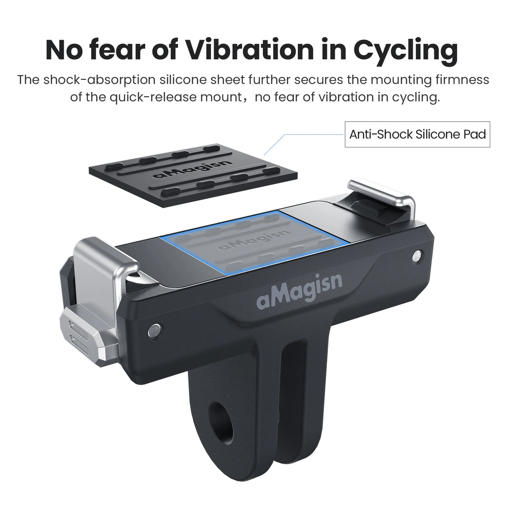 aMagisn Dual-Direction Quick-Release Mount Plastic Adapter with Stainless Steel Claws for DJI Osmo Nano / Action 6 Accessories