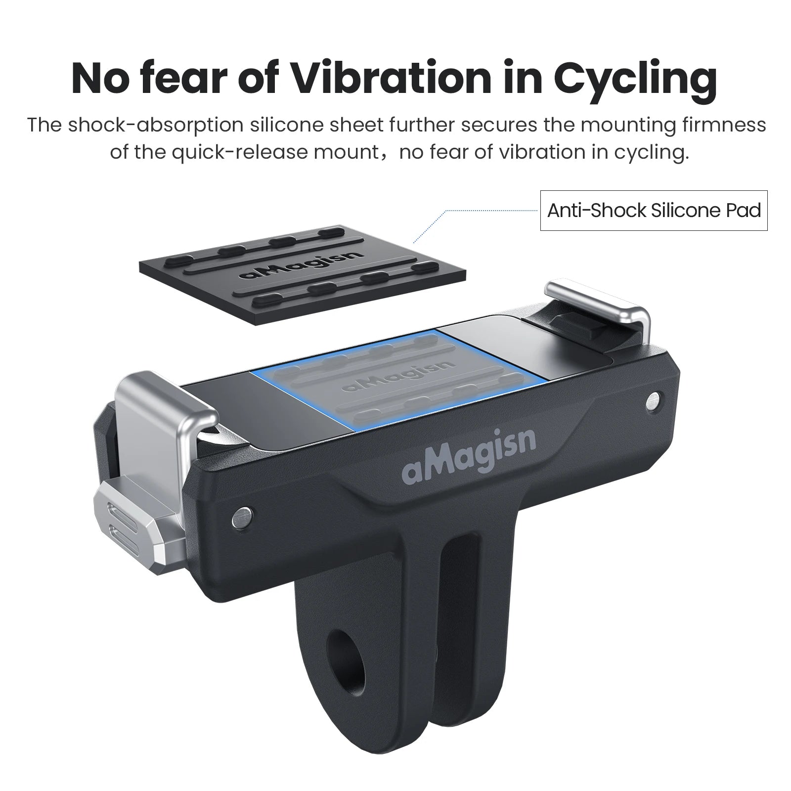 aMagisn Dual-Direction Quick-Release Mount Plastic Adapter with Stainless Steel Claws for DJI Osmo Nano / Action 6 Accessories