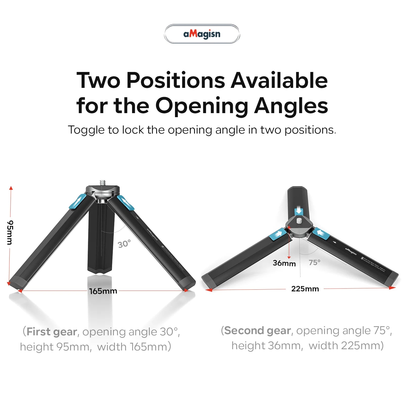 aMagisn Metal Mini Tripod for GoPro/Insta360/DJI/Gimbal - 1/4" Screw 5kg Payload