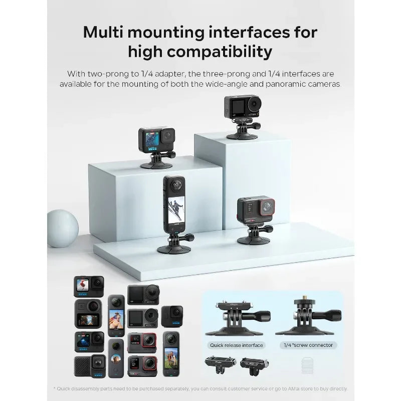 aMagisn Flexible Adhesive Mount for Insta360/DJI Osmo/GoPro Hero Action Camera Motorcycle Helmet Base Accessories