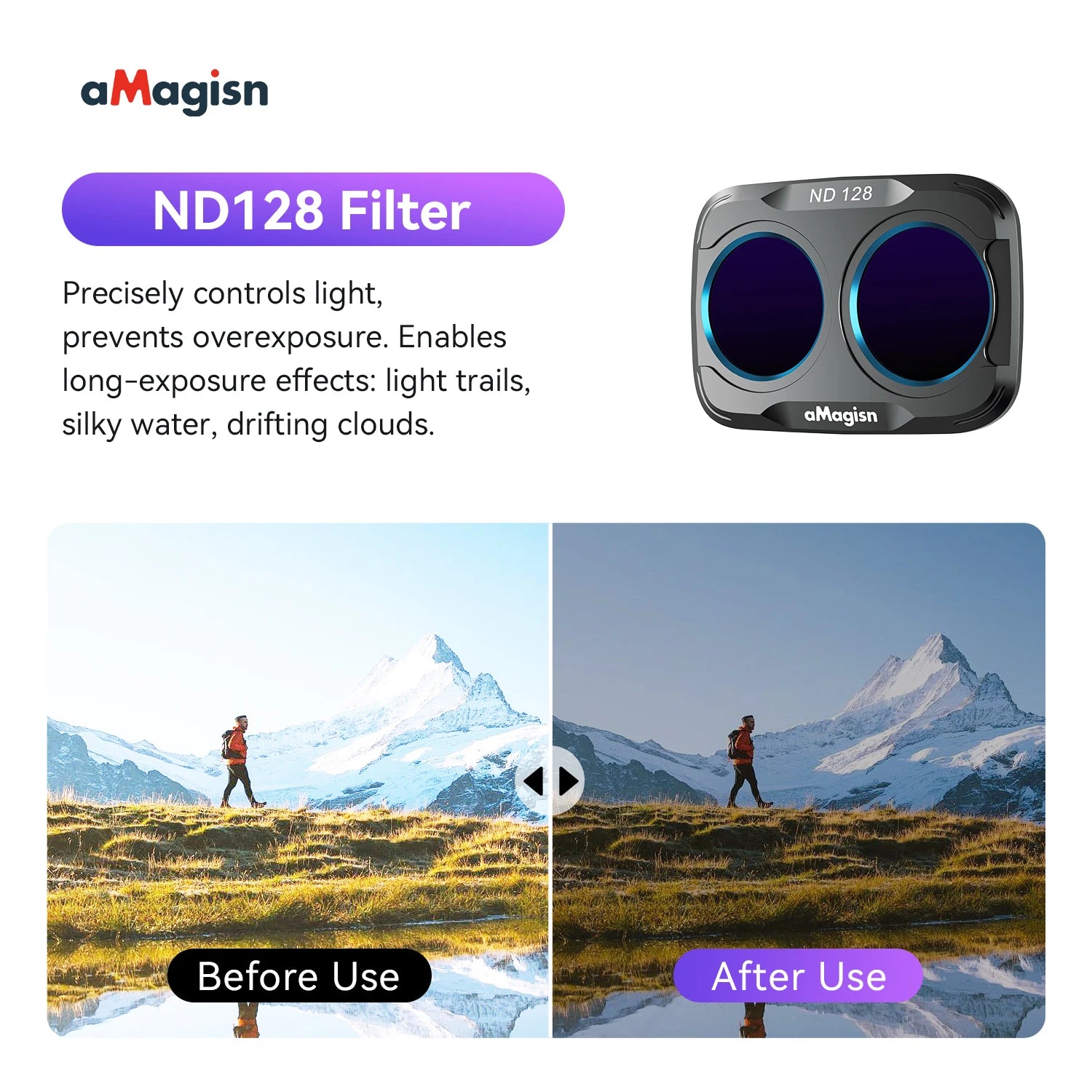 aMagisn Lens Filters for DJI Osmo Pocket 4P - CPL ND UV Star Mist Magnetic Snap-On
