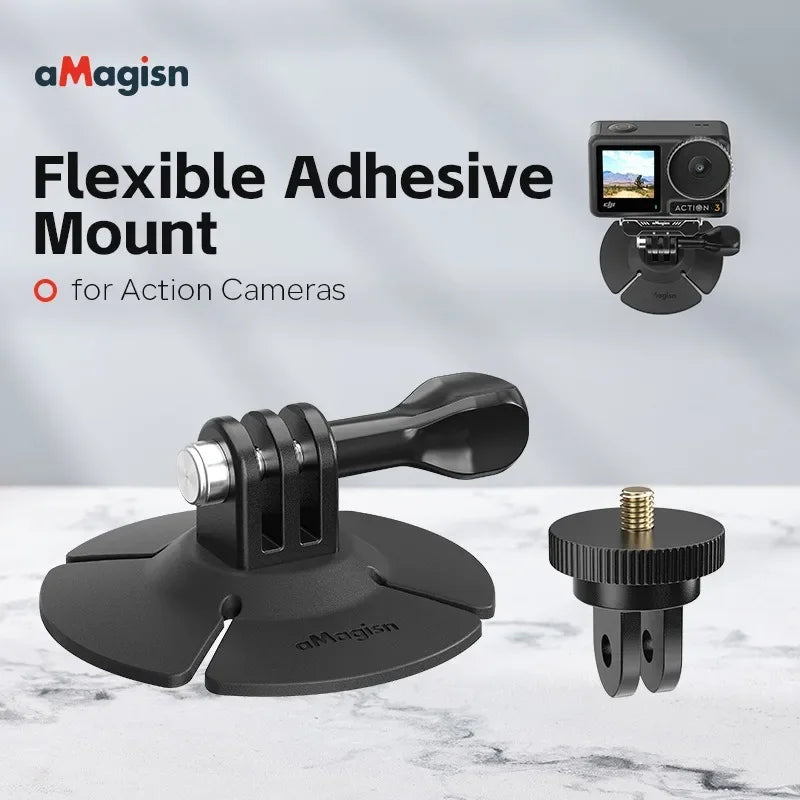 aMagisn Flexible Adhesive Mount for Insta360/DJI Osmo/GoPro Hero Action Camera Motorcycle Helmet Base Accessories