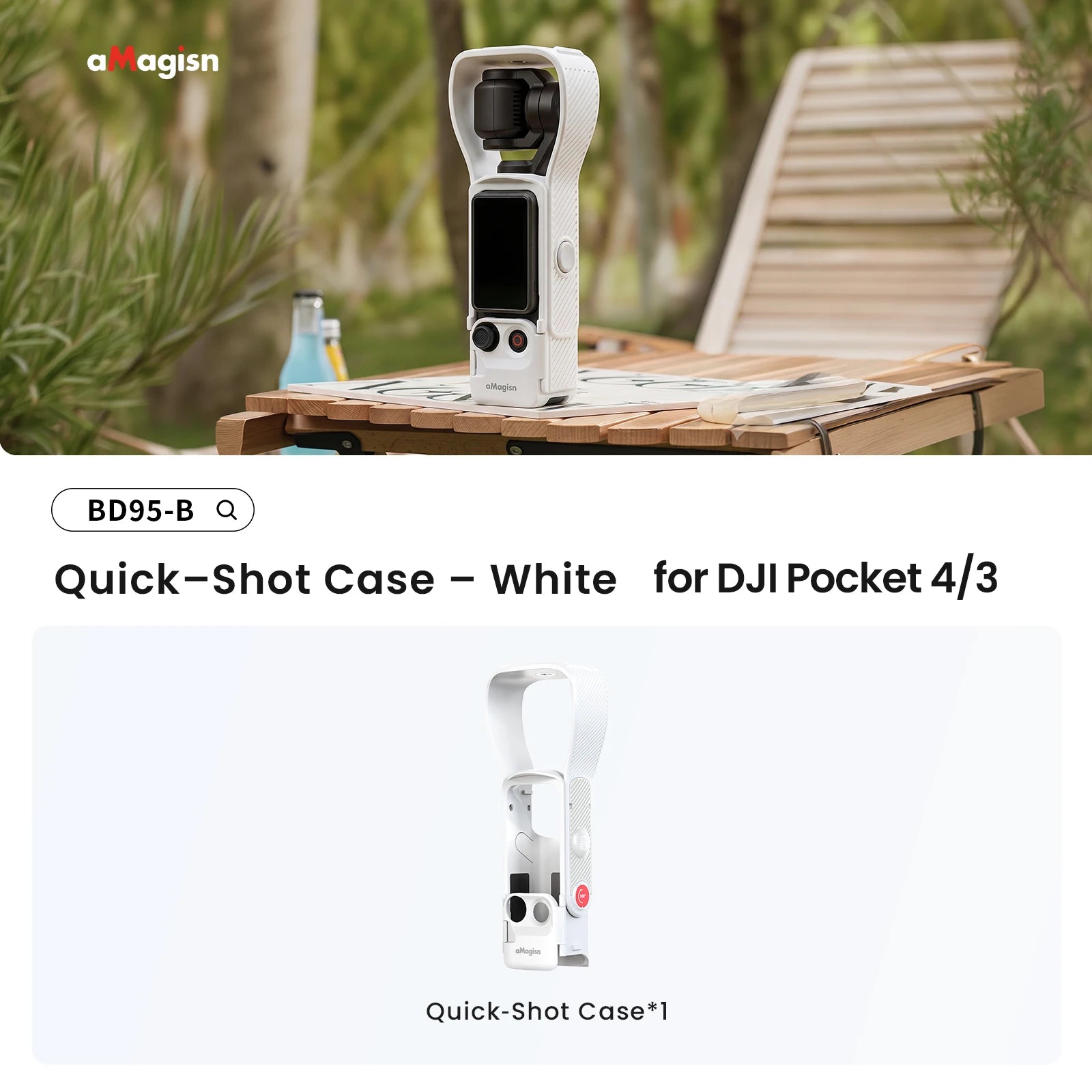 aMagisn Quick-Shoot Protective Case for DJI Osmo Pocket 4/3 - Magnetic Snap-On
