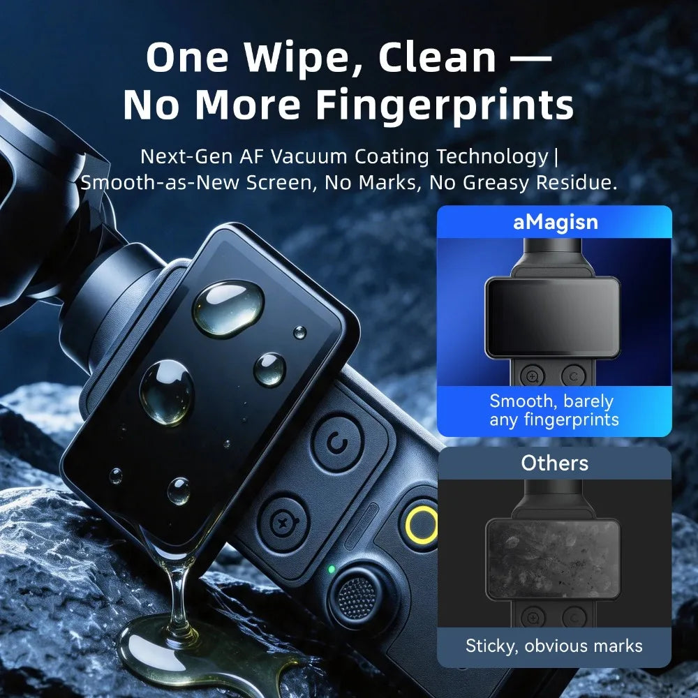 aMagisn AR Ultra-Clear Premium Tempered Glass For DJI Osmo Pocket 4 / 3  ,Screen & Lens Protector Anti-Glare Camera Accessories