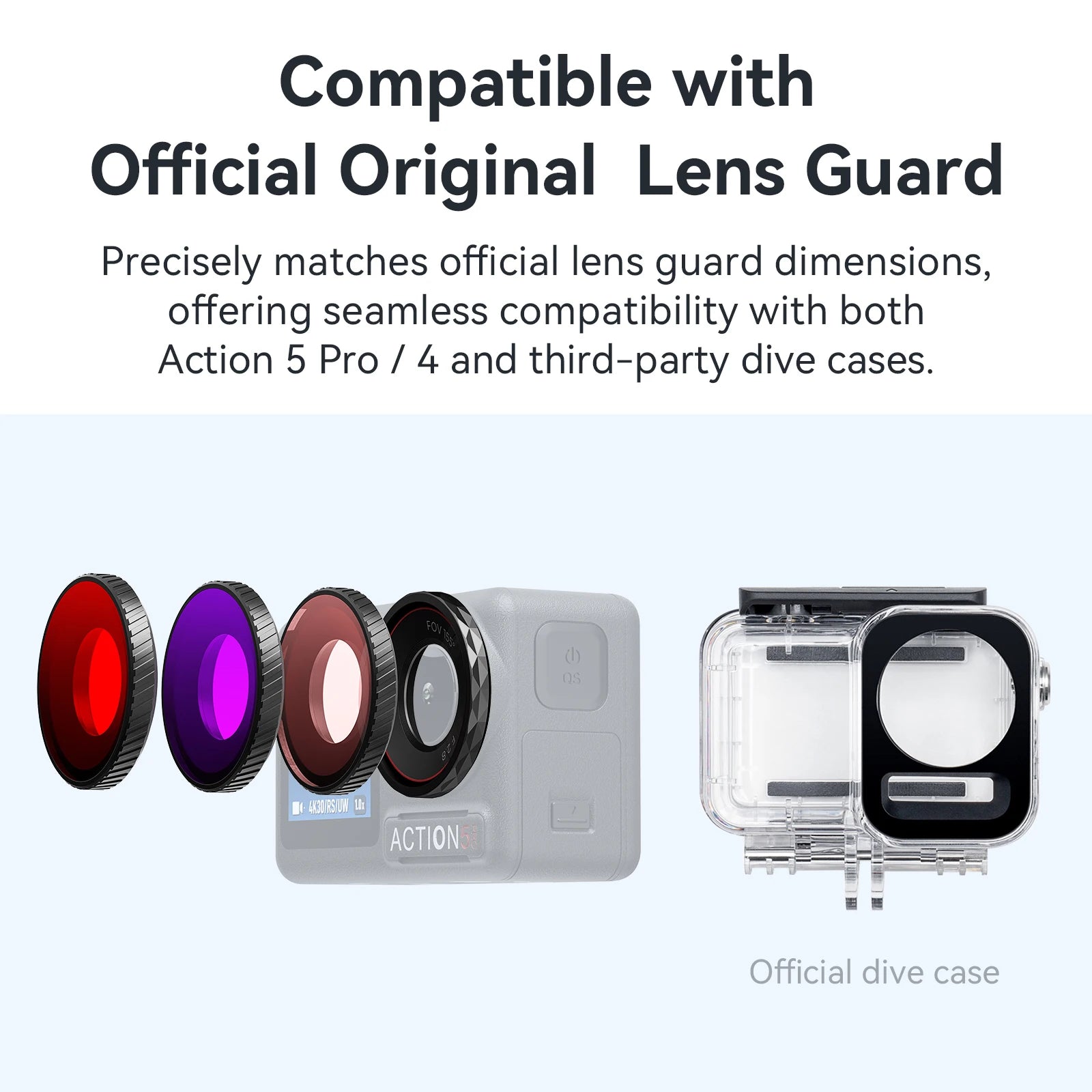 aMagisn Dive Filter Underwater Color Correction Filter Red / Pink / Purple Lens Filters for DJI Osmo Action 4 5 Pro Accessories