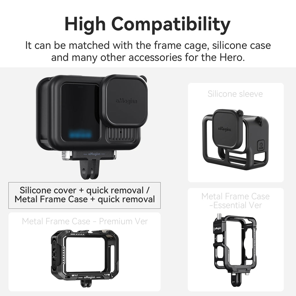 aMagisn Magnetic Quick-Release Mount for GoPro Hero 13 Black - 14g Ultra-Light ABS Plastic