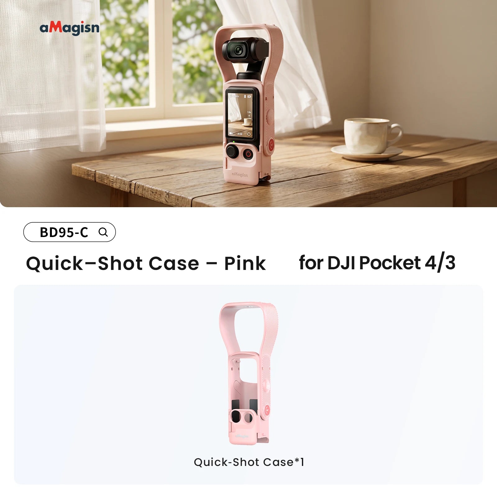 aMagisn Quick-Shoot Protective Case for DJI Osmo Pocket 4/3 - Magnetic Snap-On