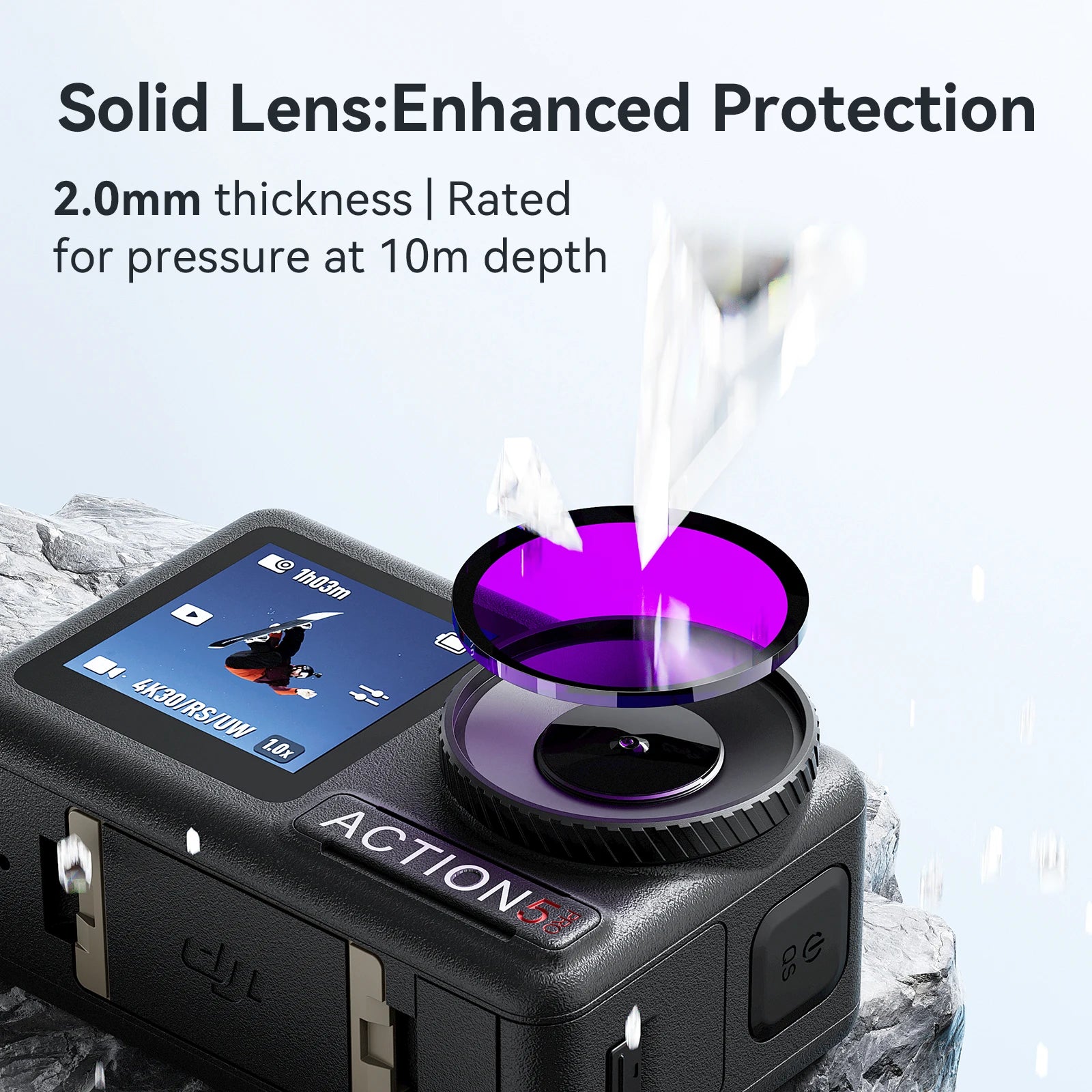 aMagisn Dive Filter Underwater Color Correction Filter Red / Pink / Purple Lens Filters for DJI Osmo Action 4 5 Pro Accessories