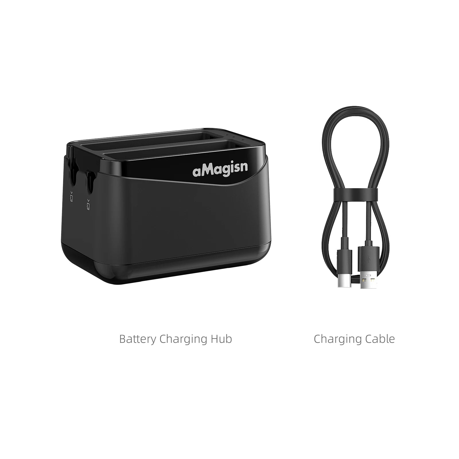 aMagisn 2 in 1 Battery Charging Hub for Insta360 X4 Air, 2 Slots Fast Charger with Dual Micro SD Card Storage for X4 Air Not X4
