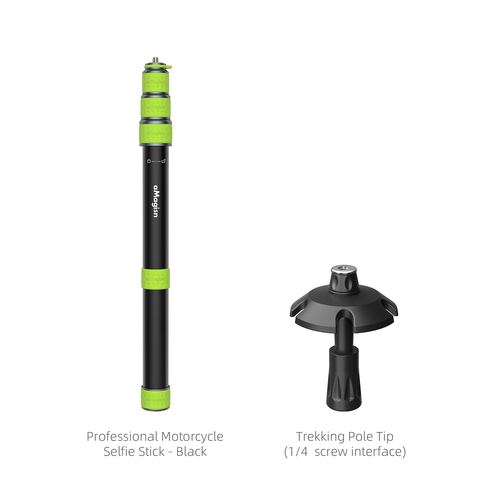 摩托车专业自拍杆 34-110厘米 铝合金 1/4英寸螺纹 适用GoPro DJI Insta360
