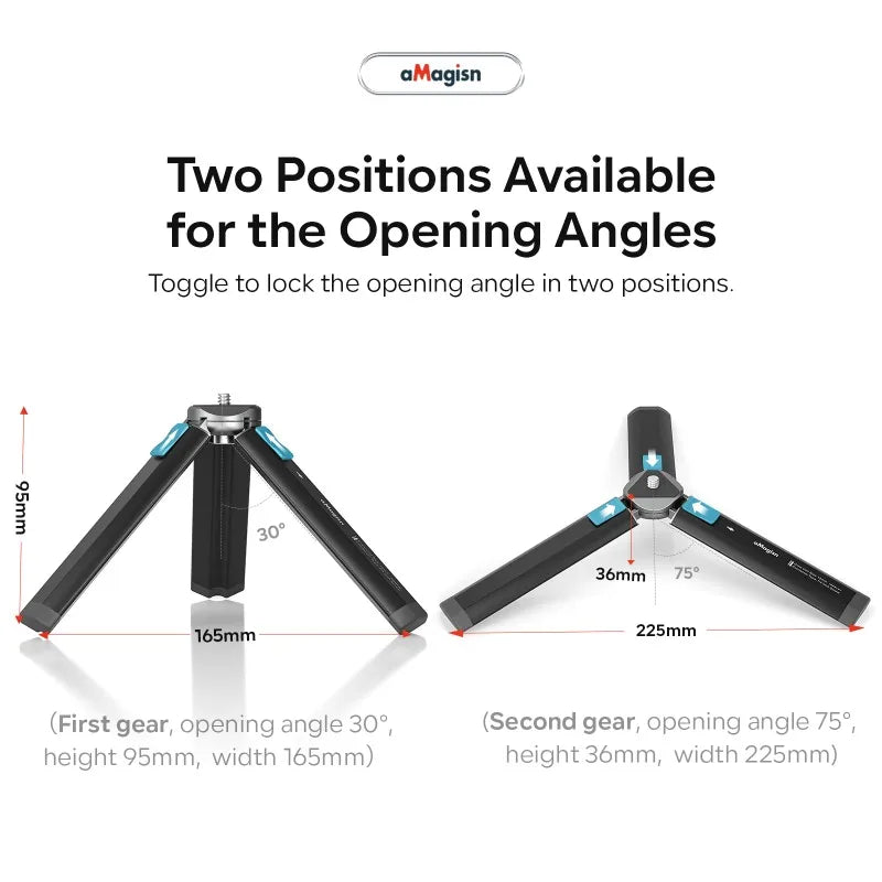 aMagisn Metal Aluminum Alloy Tripod for GoPro Hero/DJI OSMO /Insta360 Action Camera Tripod Accessories With 1/4 Screw