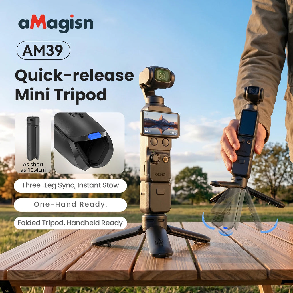 快拆迷你三脚架 一键自动展开 49克 1.5公斤承重 适用GoPro DJI Pocket 4 Insta360