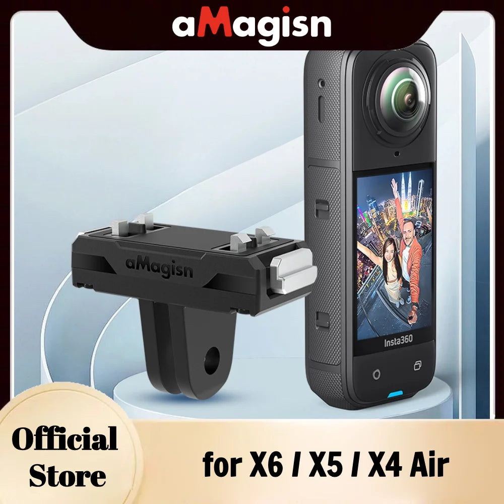 aMagisn Quick Release Mount for Insta360 X6 X5 / X4 Air / Ace Pro 2 , Magnetic Base for Insta360 Accessories Not for X3 X4
