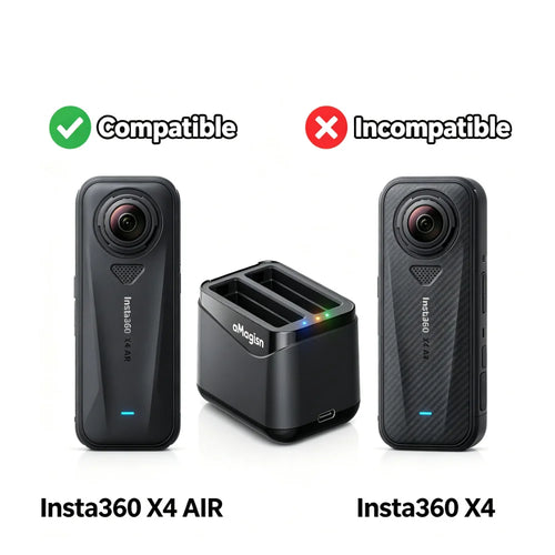 aMagisn 2 in 1 Battery Charging Hub for Insta360 X4 Air, 2 Slots Fast Charger with Dual Micro SD Card Storage for X4 Air Not X4