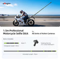 aMagisn 1.5m / 1.1m Motorcycle Selfie Stick 1/4” Threaded Metal Telescopic Pole for GoPro DJI Insta360 X6 X5 X4 Air Accessories